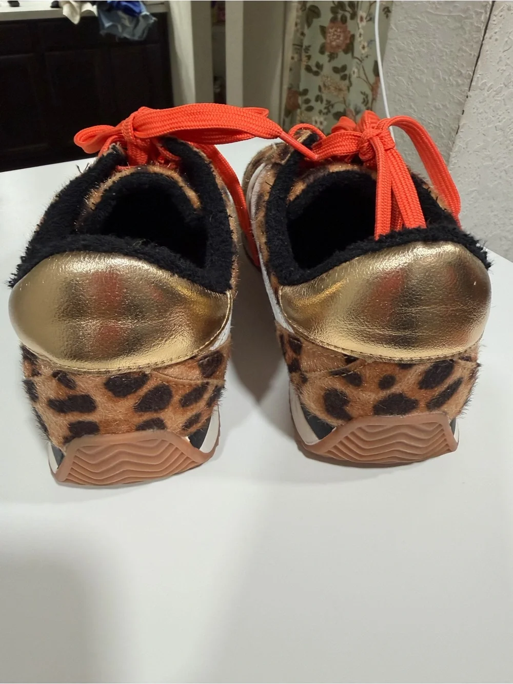 DV by Dolce Vita Leopard Print Sneakers with Orange Laces